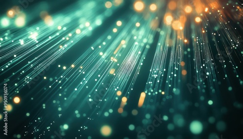 Glowing Optical Fibers Sparkling in the Ethereal Light