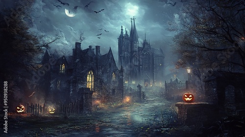 Wallpaper Mural Dark night halloween artwork Torontodigital.ca