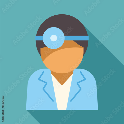 Doctor wearing a head mirror is examining a patient, medical examination concept
