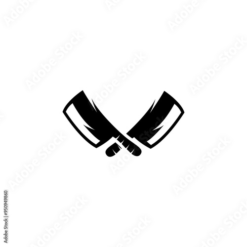 butcher knife silhouette vector logo design