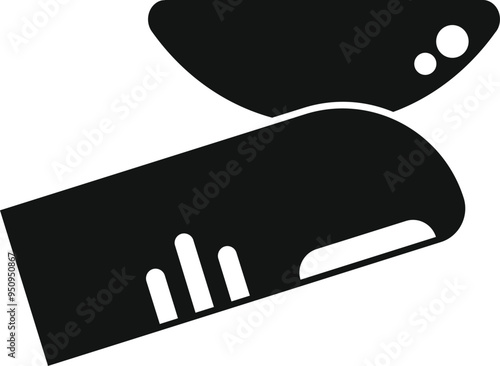 Scientist hand holding contact lens icon in glyph style