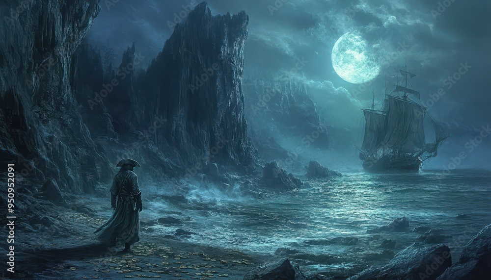Mysterious Voyage Under the Moonlit Cliffs Mysterious Voyage Under the Moonlit Cliffs