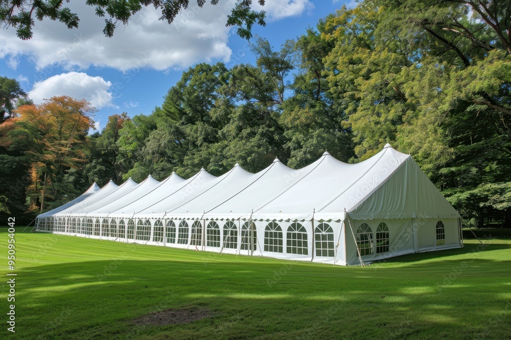 Obraz premium Big white event tent roof