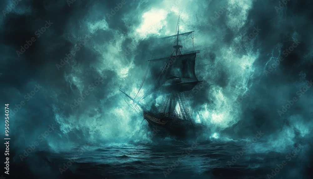 Stormy Seas and Ominous Skies - An Ominous Ship's Journey Stormy Seas and Ominous Skies - An Ominous Ship's Journey