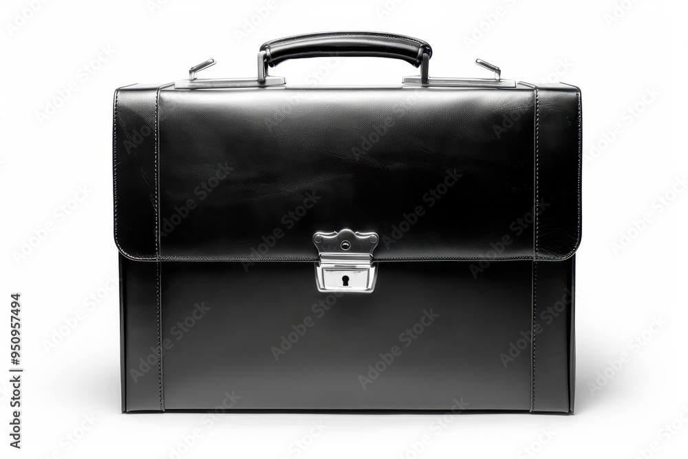 Black briefcase isolated on white background Black briefcase isolated on white background