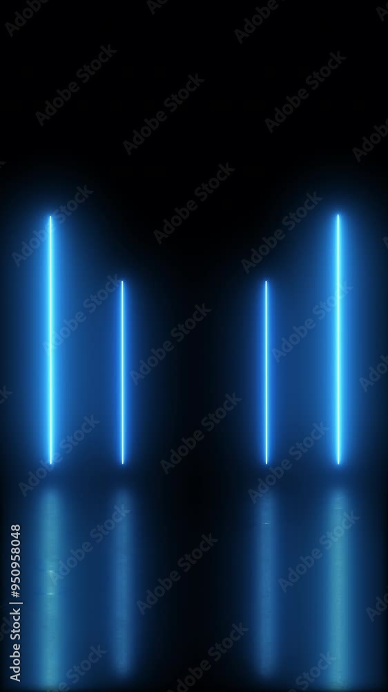 Abstract blue lights neon background with Glowing laser beams flickering effect. Vertical video loop animation Abstract blue lights neon background with Glowing laser beams flickering effect. Vertical video loop animation