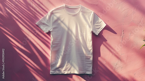 Wallpaper Mural plain white t-shirt on a neutral background, ideal for DTF print mockups. Subtle shadows accentuate the fabric's texture, making it perfect for showcasing custom designs Torontodigital.ca