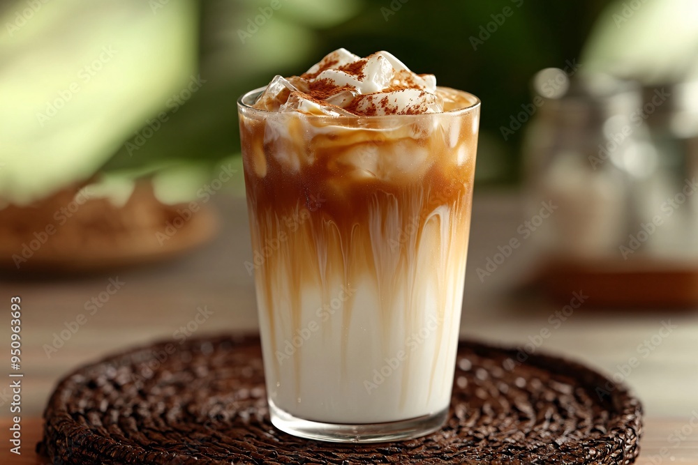 Iced Coffee with Whipped Cream and Cinnamon Iced Coffee with Whipped Cream and Cinnamon