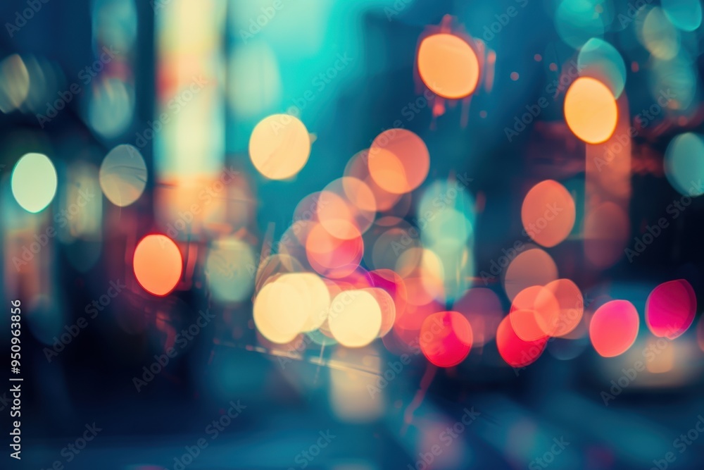 Blurry city street at night with abstract texture and bokeh Blurry city street at night with abstract texture and bokeh