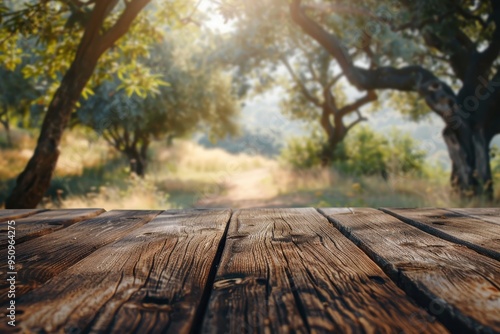 Blurry nature background on a table