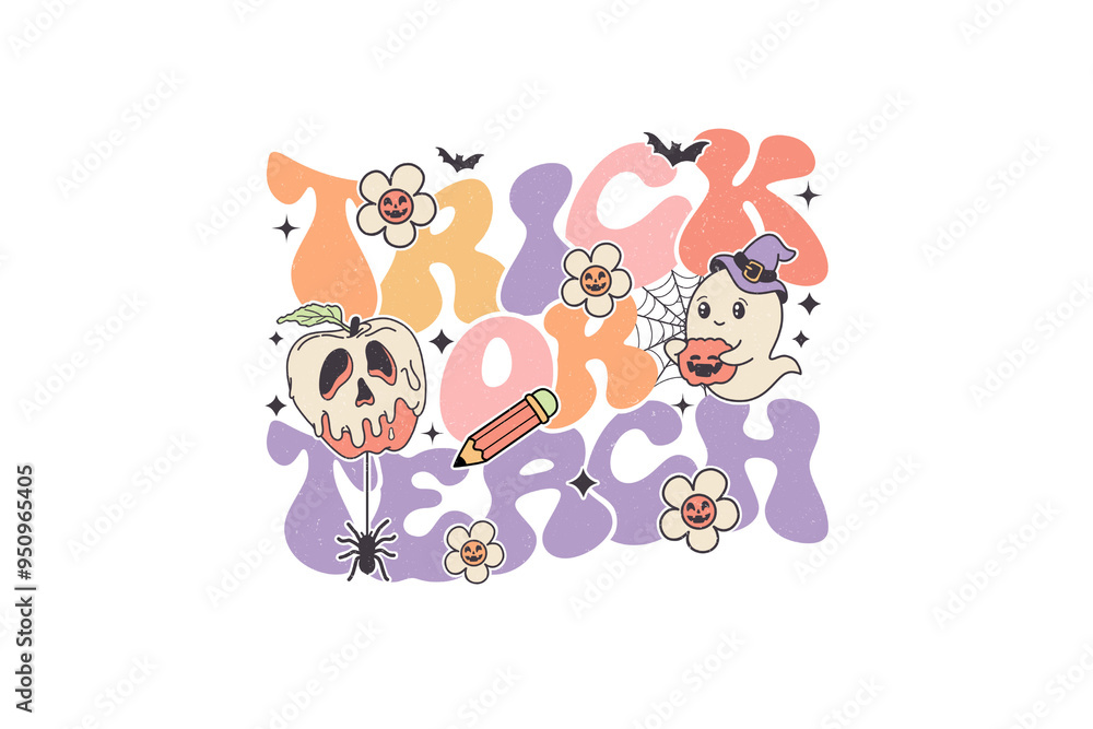 Trick or teach, Halloween Teacher PNG Sublimation design Trick or teach, Halloween Teacher PNG Sublimation design