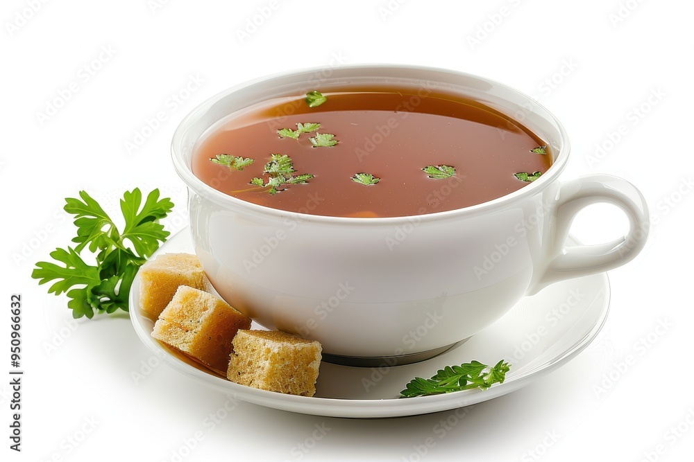 Bouillon cube soup on white background Bouillon cube soup on white background