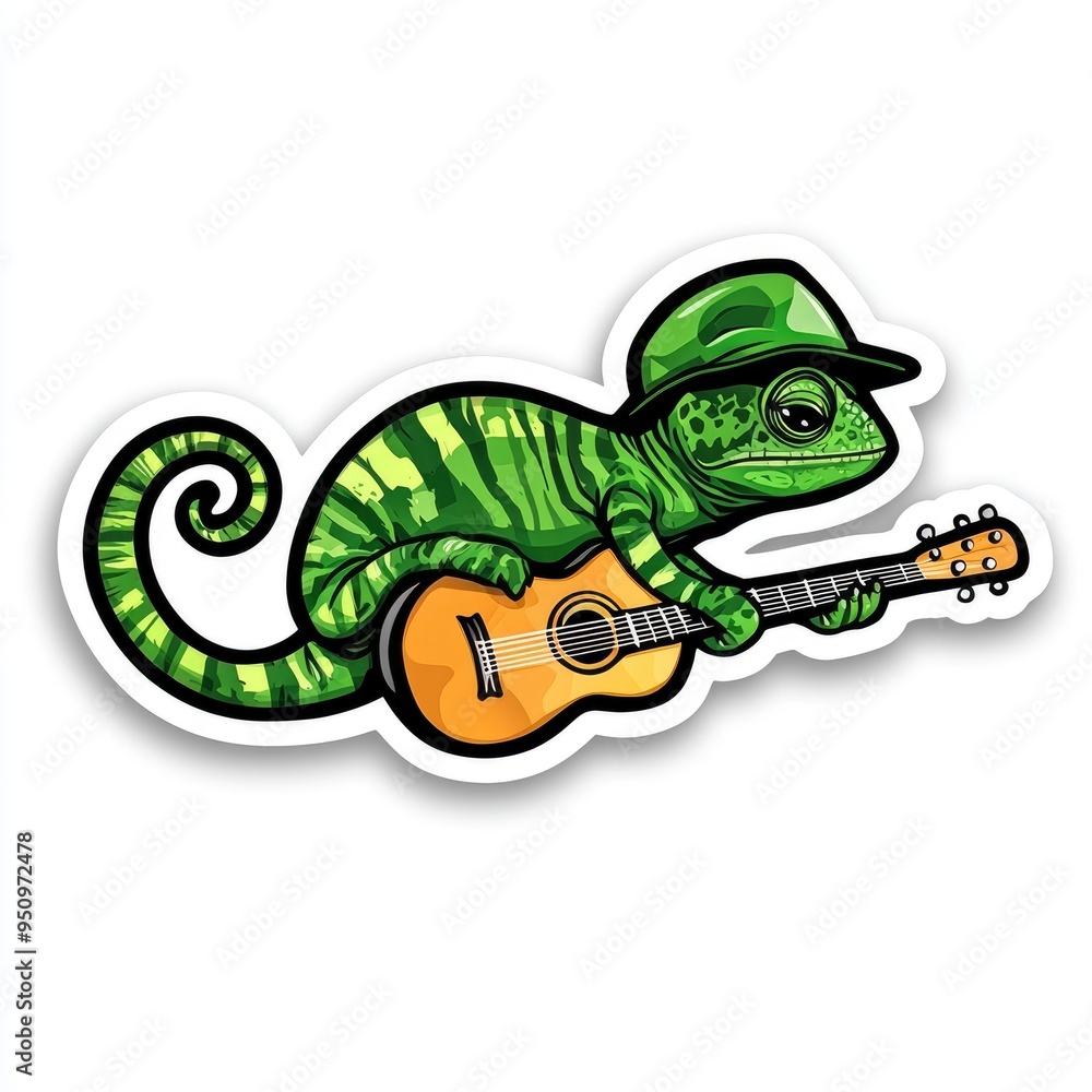 Fototapeta premium Chameleon Playing Guitar