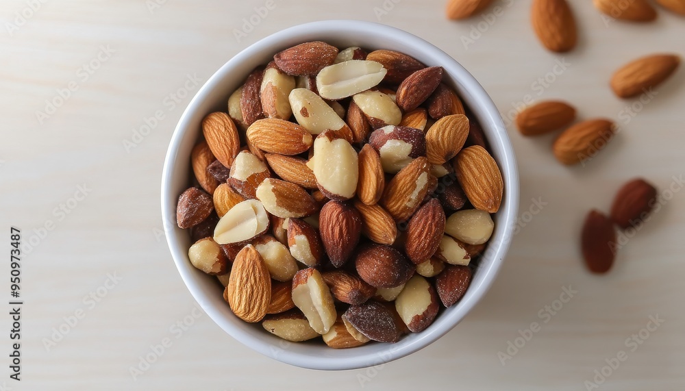Assorted Healthy Nuts in a Bowl on a Wooden Surface Assorted Healthy Nuts in a Bowl on a Wooden Surface