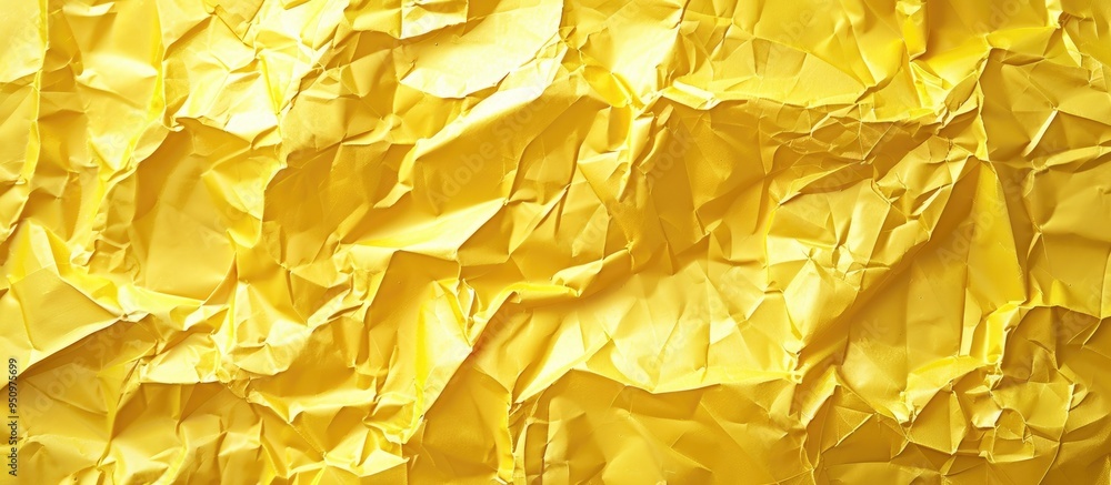 Yellow Crumpled Paper Background Yellow Crumpled Paper Background