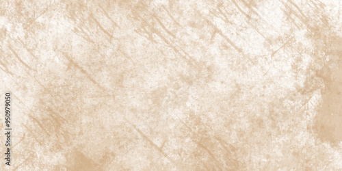 Abstract brown grunge texture concrete wall fragment with scratches and cracks background, grunge watercolor texture with light brown and white rustic streaks and smudge on the design element.