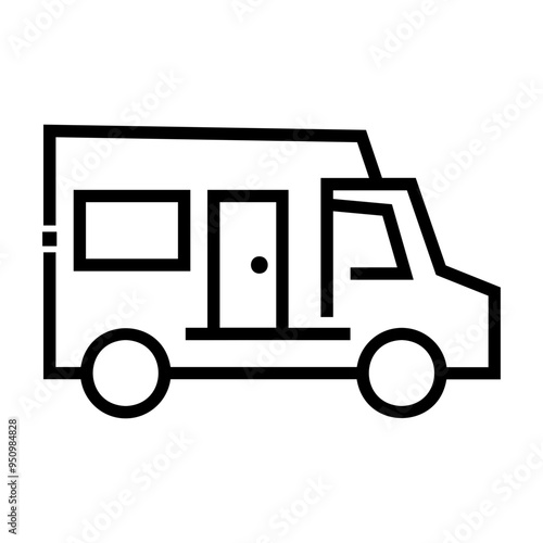 camper van Line Icon
