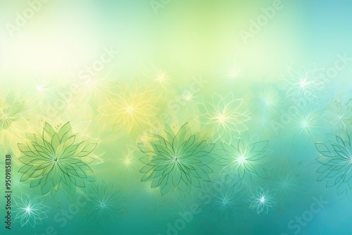 Abstract flower pattern light green background