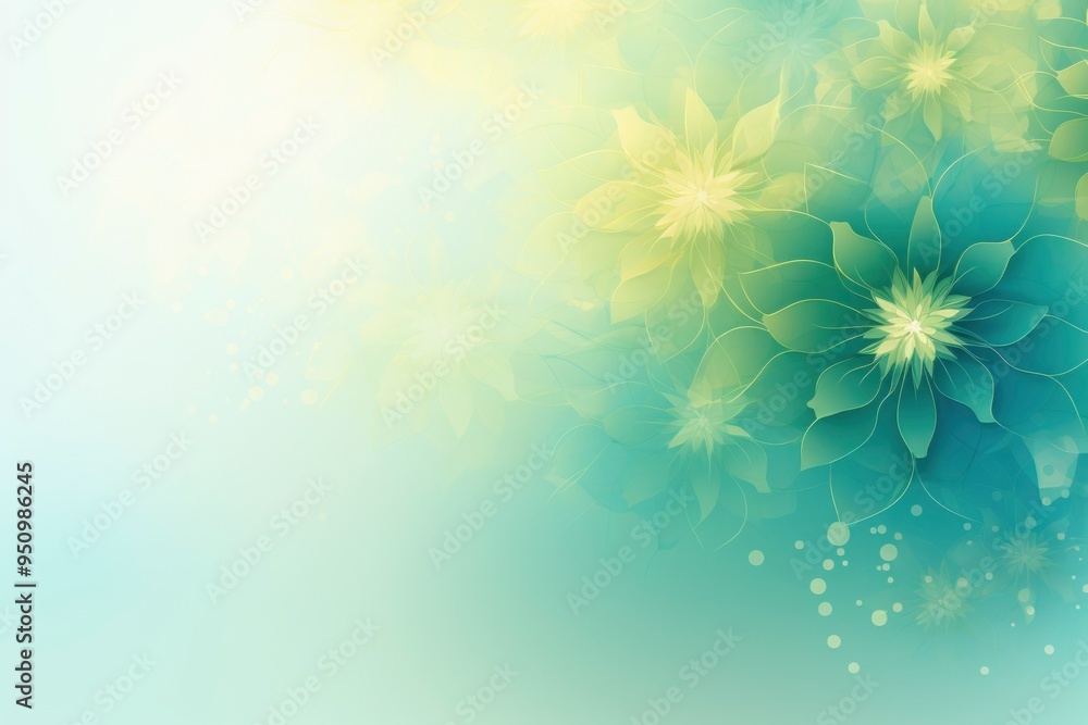 Naklejka premium Abstract flower pattern light green background