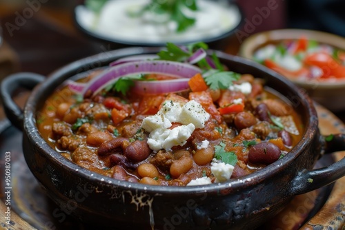 Chilean beans chili con carne from US Mexico