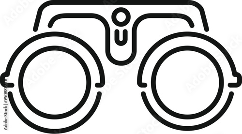 Trial frame being used to determine the right eyeglass prescription for a patient with eyesight problems