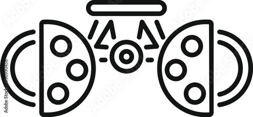 Ophthalmologist equipment checking patient vision with phoropter machine icon outline vector