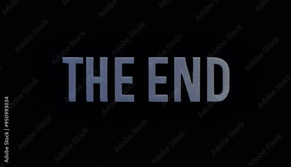 The End sign. Experience a powerful conclusion with stunning visual effects and lighting The End sign. Experience a powerful conclusion with stunning visual effects and lighting