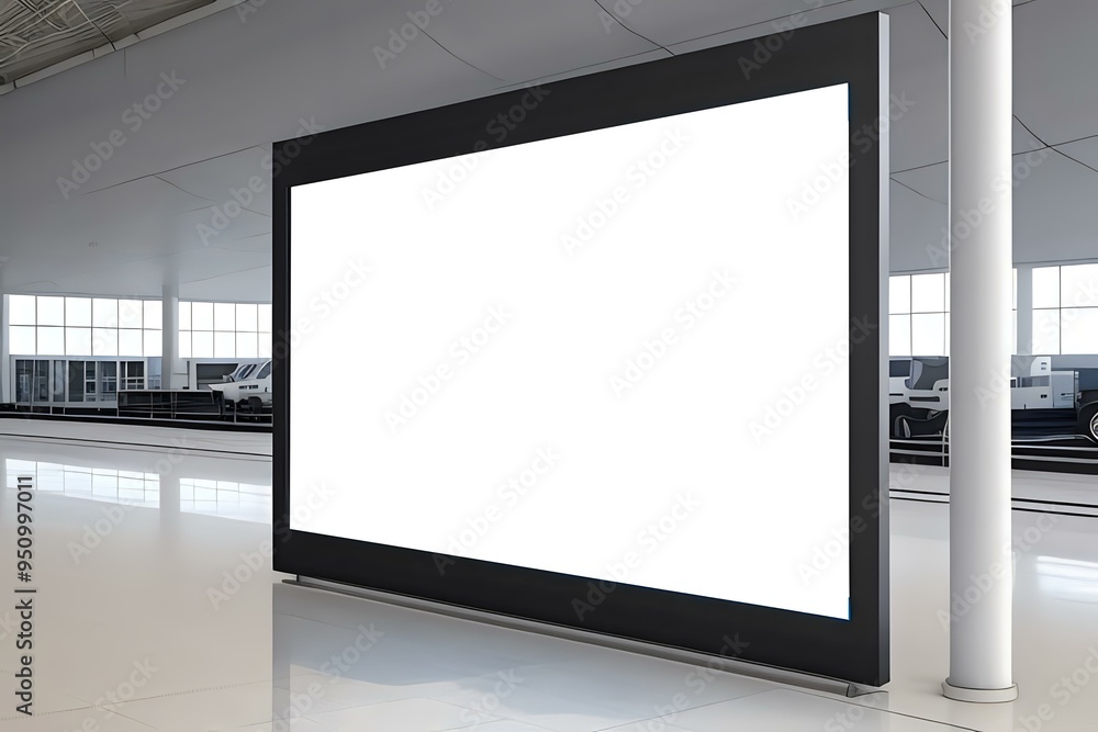 Fototapeta premium A large billboard positioned in a spacious building, perfect for advertising