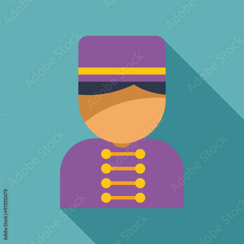 This colorful icon features a bellboy, representing hotel service and hospitality