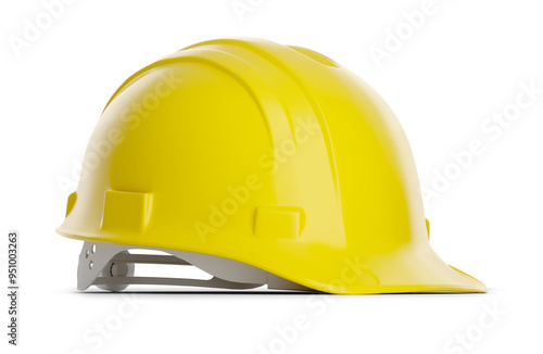 Yellow Construction Hard Hat Isolated. Transparent PNG.