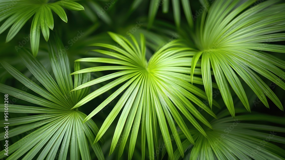 Green Palm Leaves Close-up Green Palm Leaves Close-up
