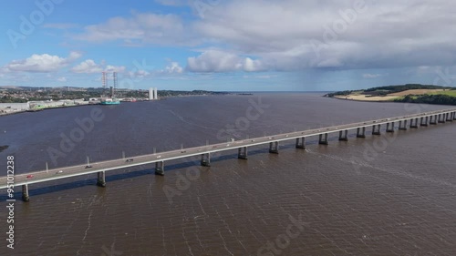 Wallpaper Mural Aerial view of the Tay Road Bridge which connects Dundee and Newport-on-Tay. Transportation concept. Torontodigital.ca