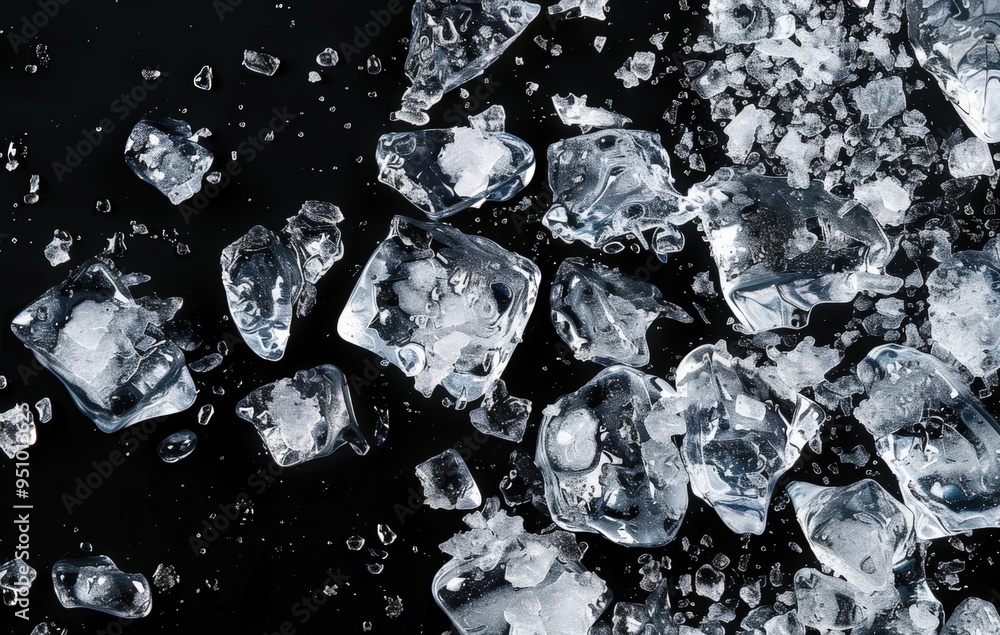 Ice cubes on black background Ice cubes on black background