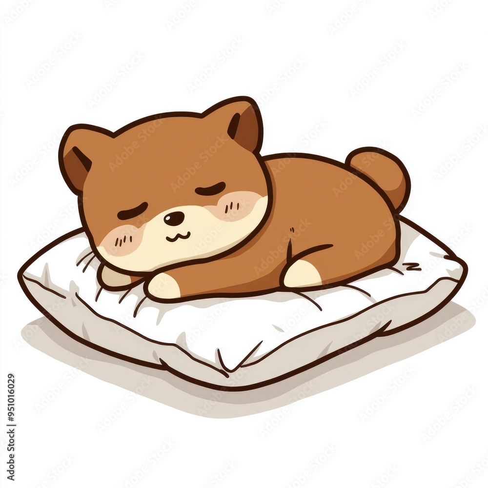 Cute Puppy Sleeping on a Pillow Cute Puppy Sleeping on a Pillow
