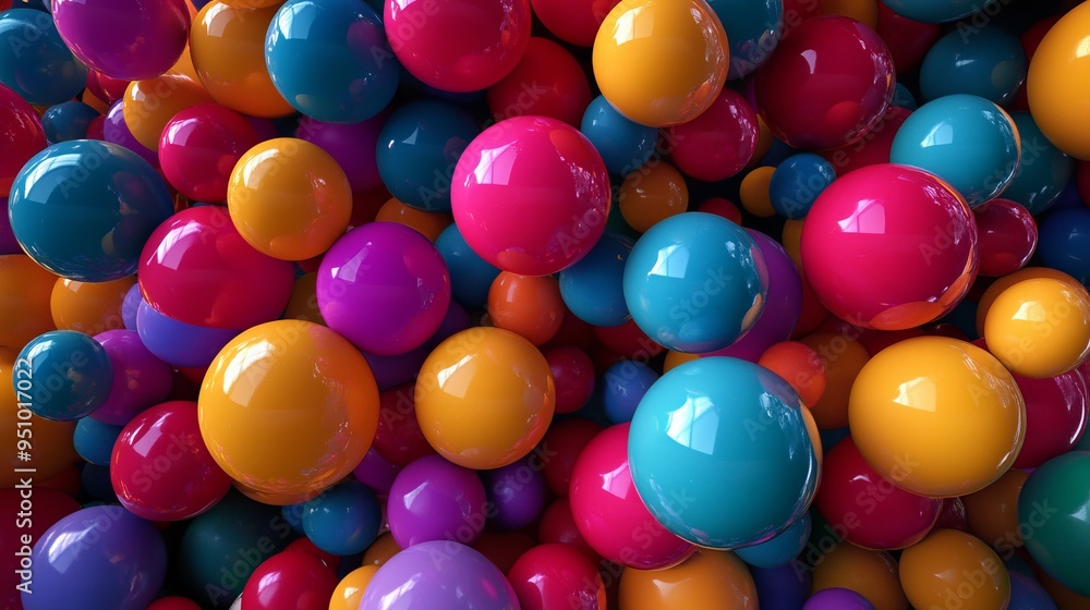 Abstract 3D Colorful Spheres: Geometric Design in Vibrant Hues Abstract 3D Colorful Spheres: Geometric Design in Vibrant Hues