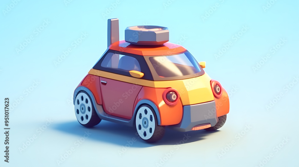 Self-driving Car 3d Cartoon Self-driving Car 3d Cartoon