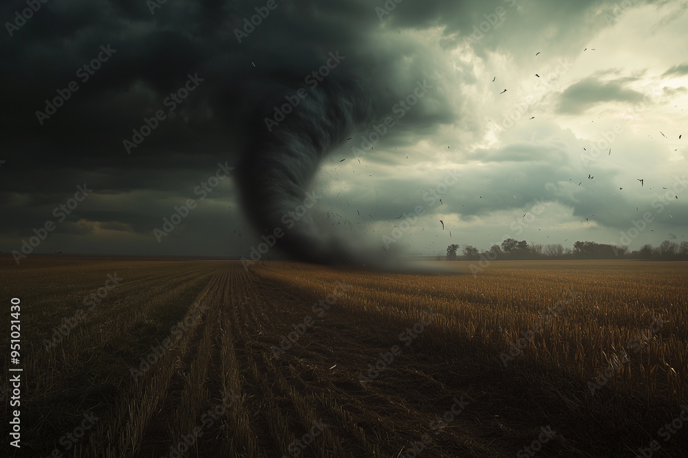 Storm Chaser's Dream: Tornado Twisting Through Farmland Captured in ...