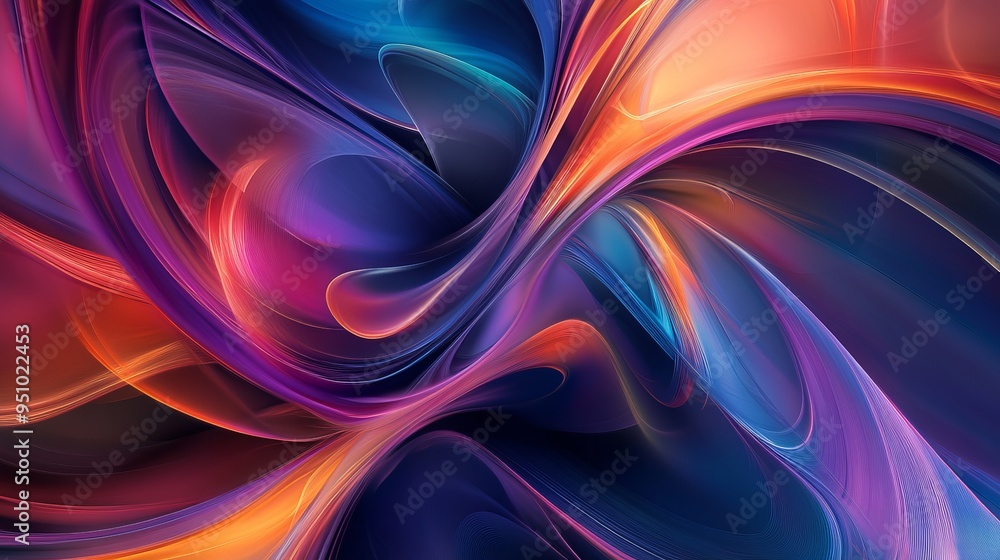 Fototapeta premium Abstract Digital Art: Fluid Shapes & Smooth Gradients 2