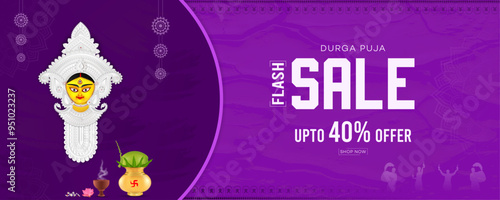Durga Puja Sale, Banner, Vector Illustration Art, Durga Puja Banner, Offer, Durga Puja Background, Happy Durga Puja, Poster, Durga Puja Sale Banner, Frame, Durga Puja Offer, Tag, Discount, 