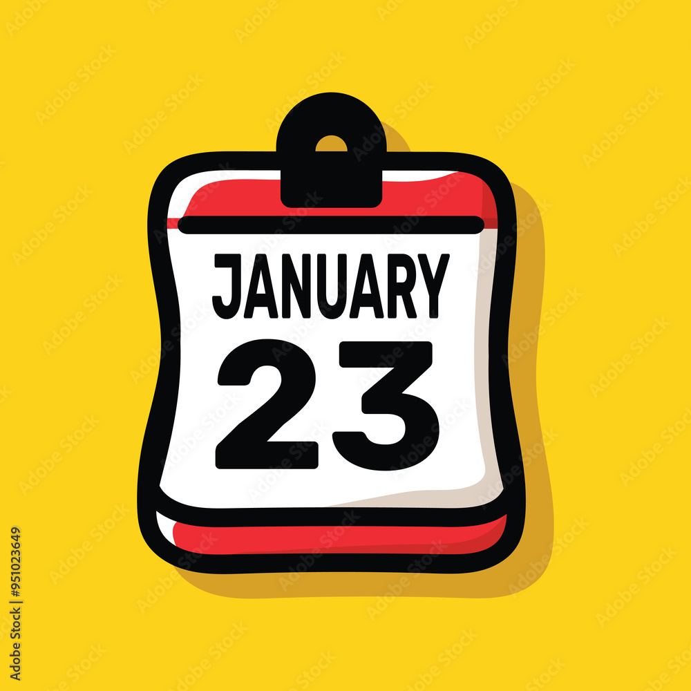 23 january calender color icon page year concept. number date text design. 23 january calender color icon page year concept. number date text design.