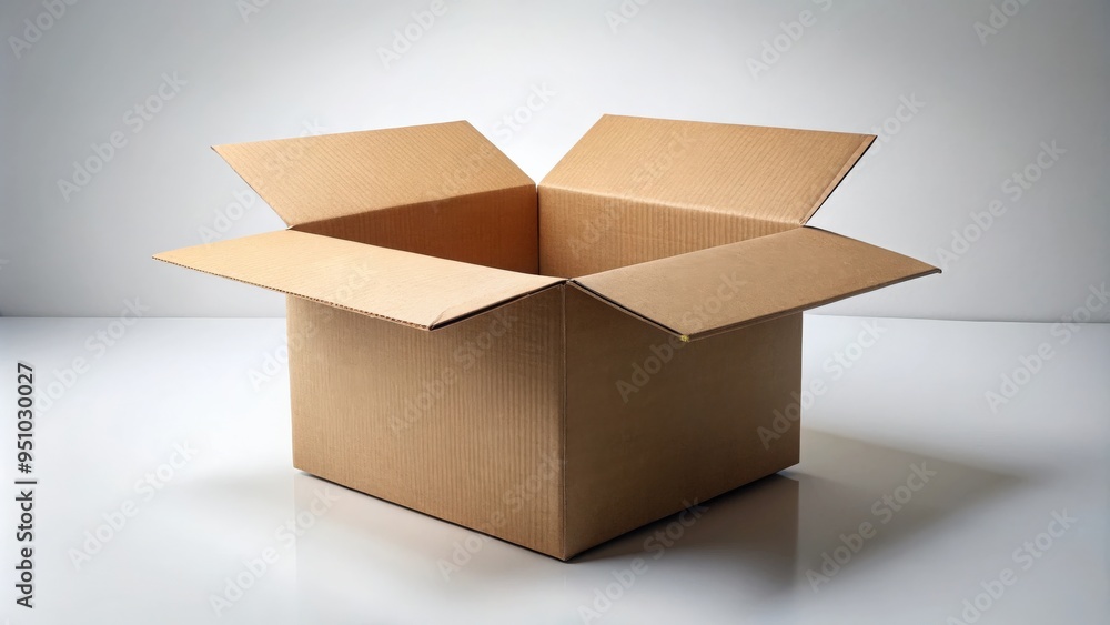 Empty open and closed cardboard box isolated on background Empty open and closed cardboard box isolated on background