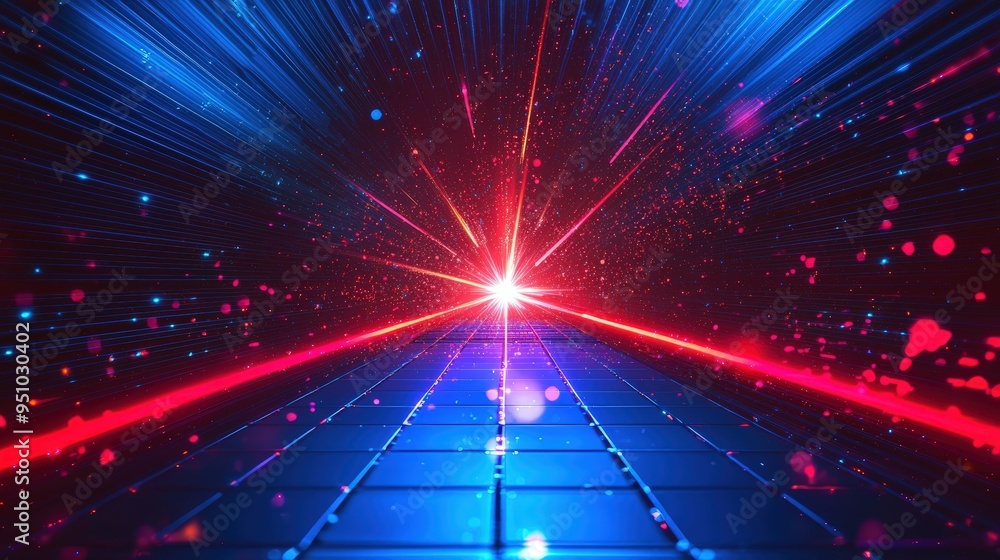 Red and blue lights in the dark Red and blue lights in the dark