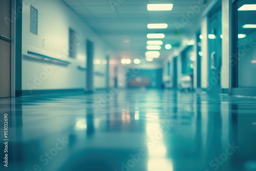 Empty hospital hallway