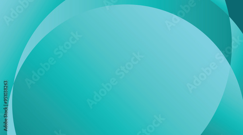 Abstract layered turquoise gradient background with smooth wavy lines for modern and elegant design