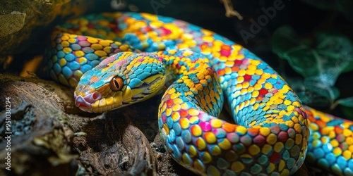 Above ground level Western snake known as Mastechopis flagellum testaceus photo