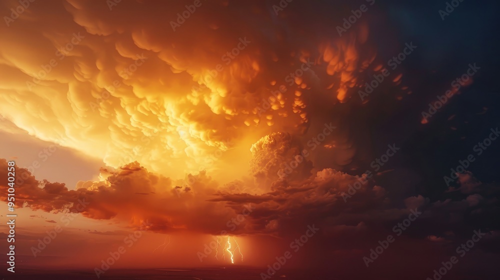 Evening light enhances the brilliance of a thunderstorm. Evening light enhances the brilliance of a thunderstorm.