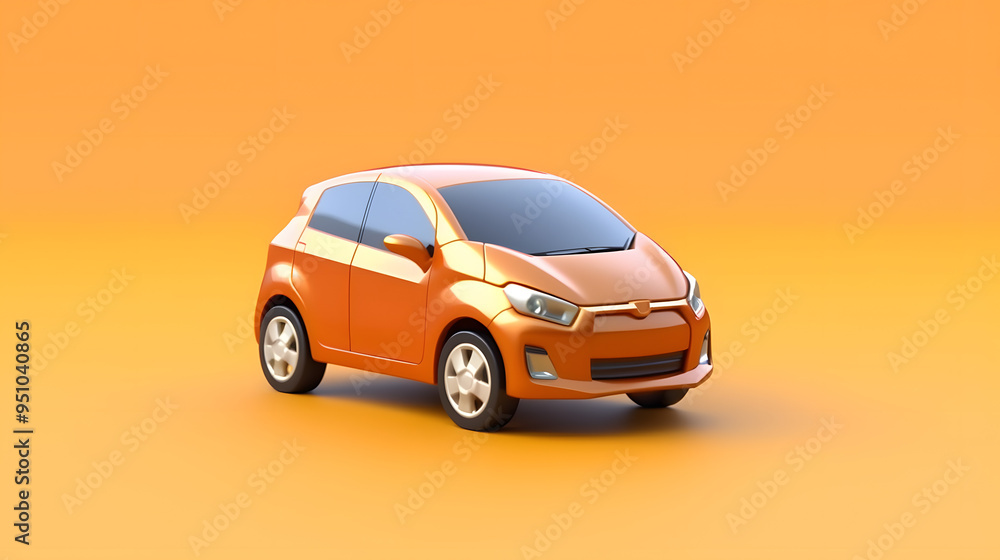 Compact Car 3d cartoon style Compact Car 3d cartoon style