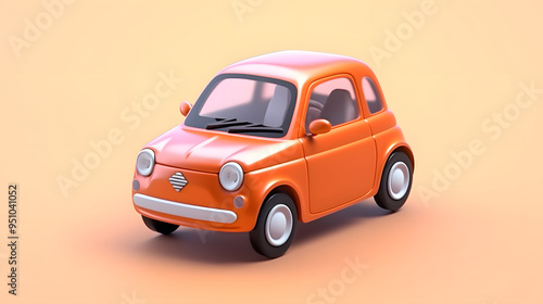 Compact Car 3d cartoon style