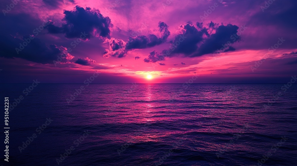 Dramatic cloudscape with twilight hues in the sky