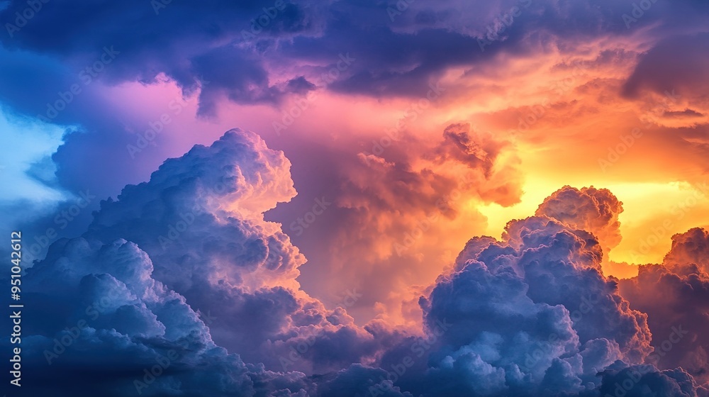 Dramatic cloudscape with twilight hues in the sky Dramatic cloudscape with twilight hues in the sky